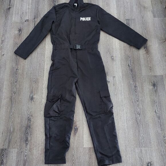 Police Officer Jumpsuit Costume in Black - Picture 2 of 6